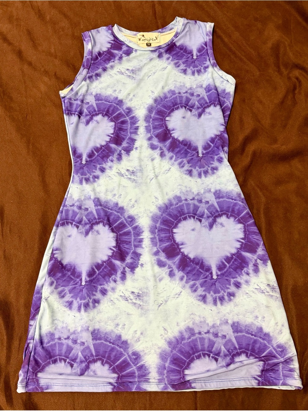 omighty Purple and White Tie-Dye Mini Dress